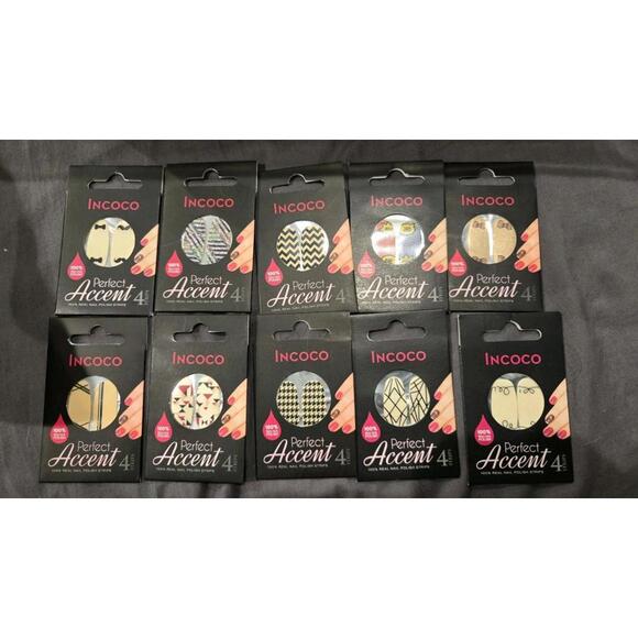 Incoco Other - Incoco nail polish strips LOT Of 10 Perfect Accent Packs New Nip